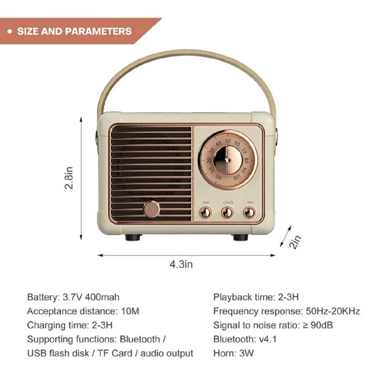 ...._ Retro Mini Wireless Bluetooth Speaker: DK GREEN-161477 / OS