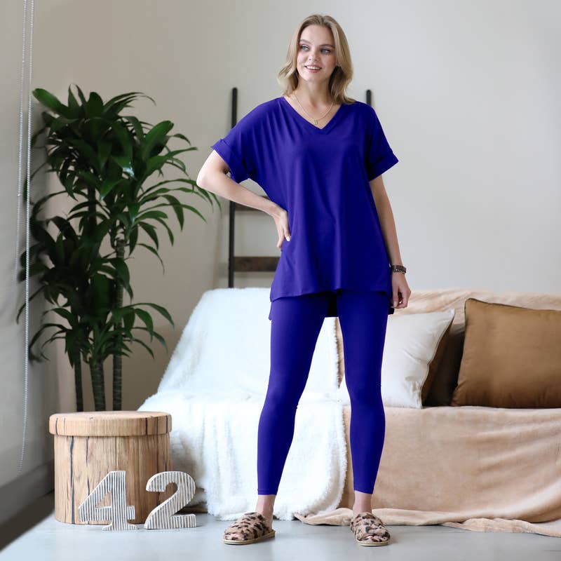 ". Microfiber Tunic & Leggings 2pc Set: FOREST-159313 / S