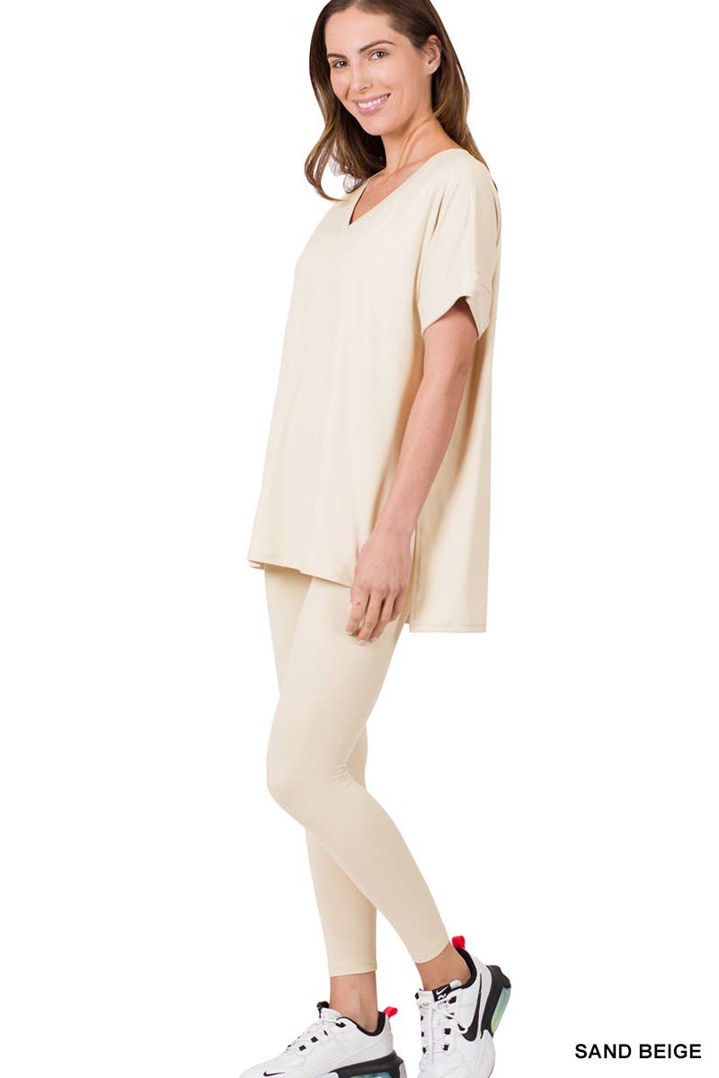 ". Microfiber Tunic & Leggings 2pc Set: FOREST-159313 / XL