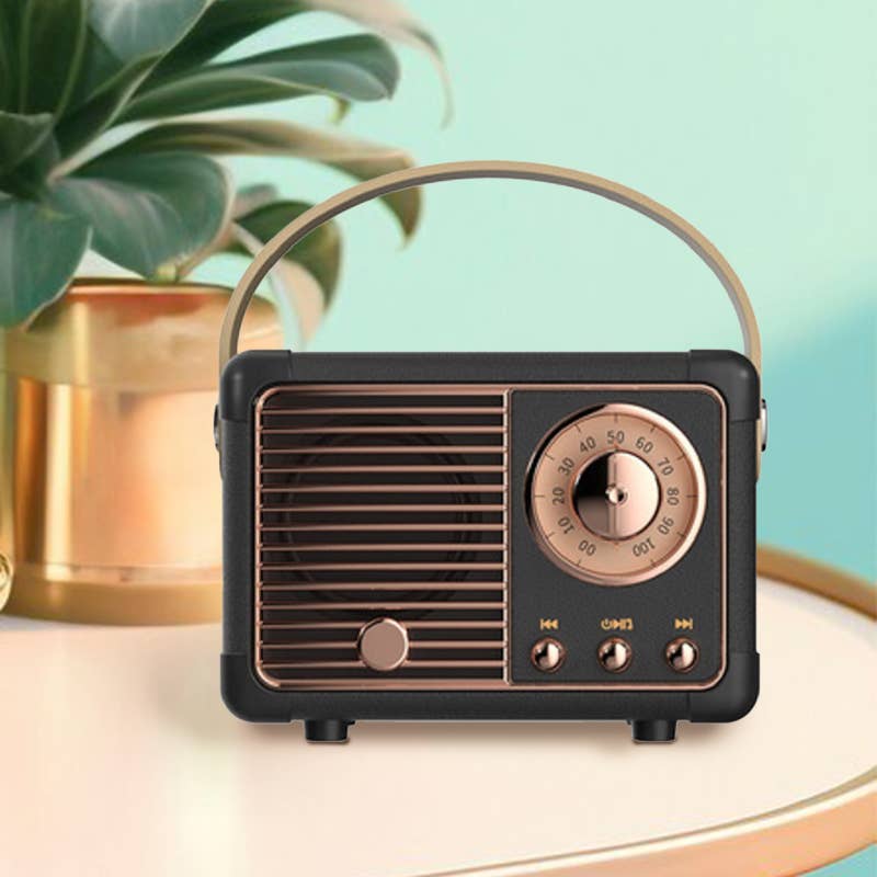 ...._ Retro Mini Wireless Bluetooth Speaker: DK GREEN-161477 / OS