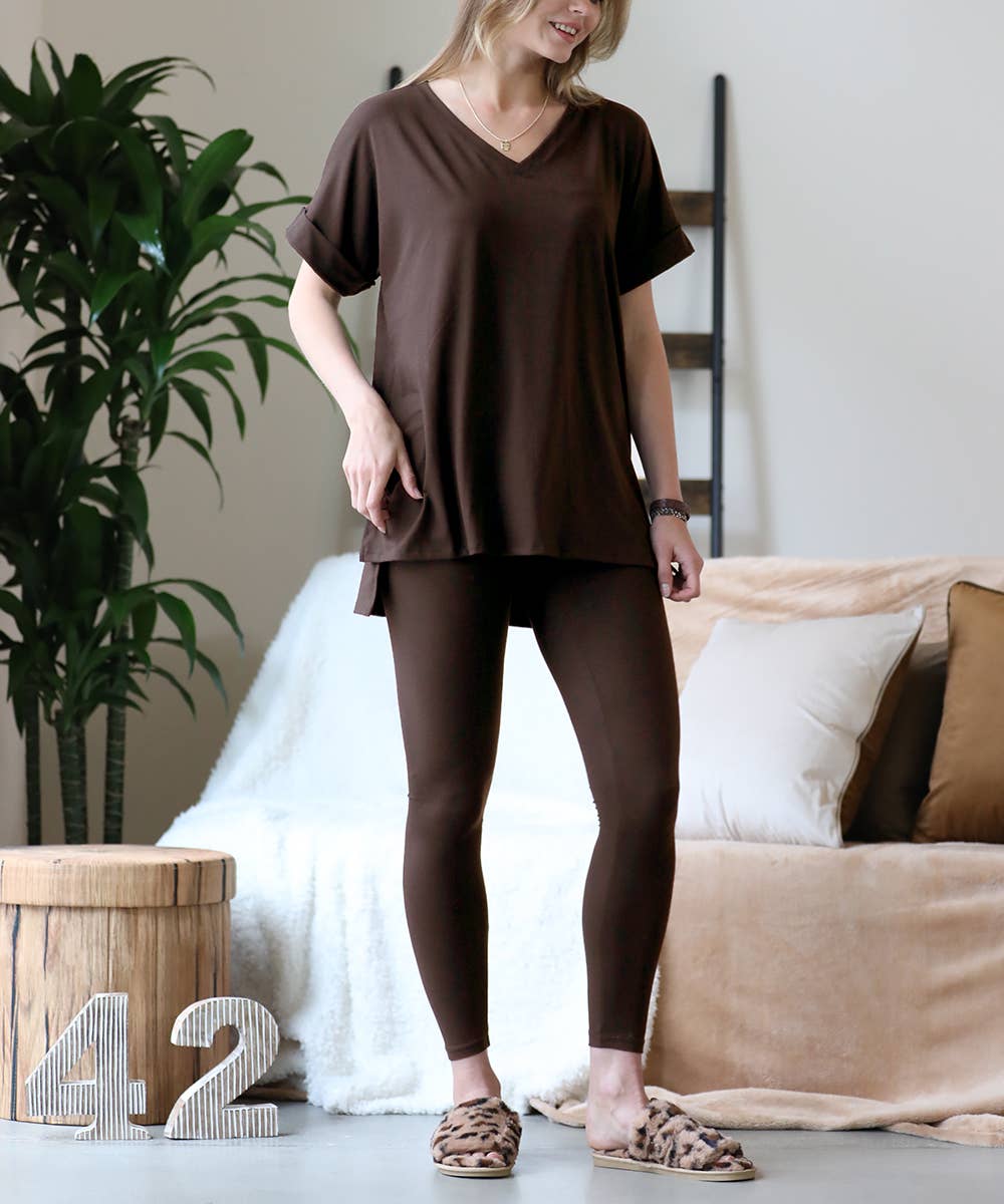 ". Microfiber Tunic & Leggings 2pc Set: FOREST-159313 / S