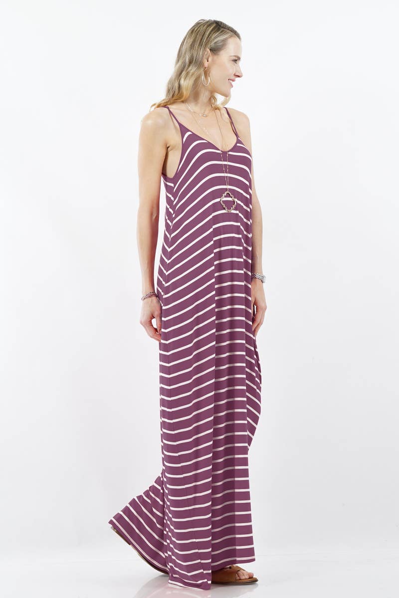 .._ Maxi Dress w/ adjustable strap & pockets: BRUSH-167423 / S