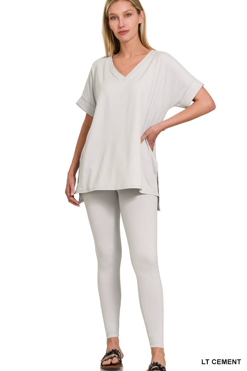 ". Microfiber Tunic & Leggings 2pc Set: FOREST-159313 / L