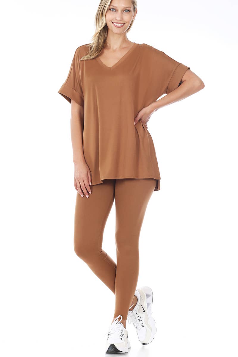 ". Microfiber Tunic & Leggings 2pc Set: FOREST-159313 / M