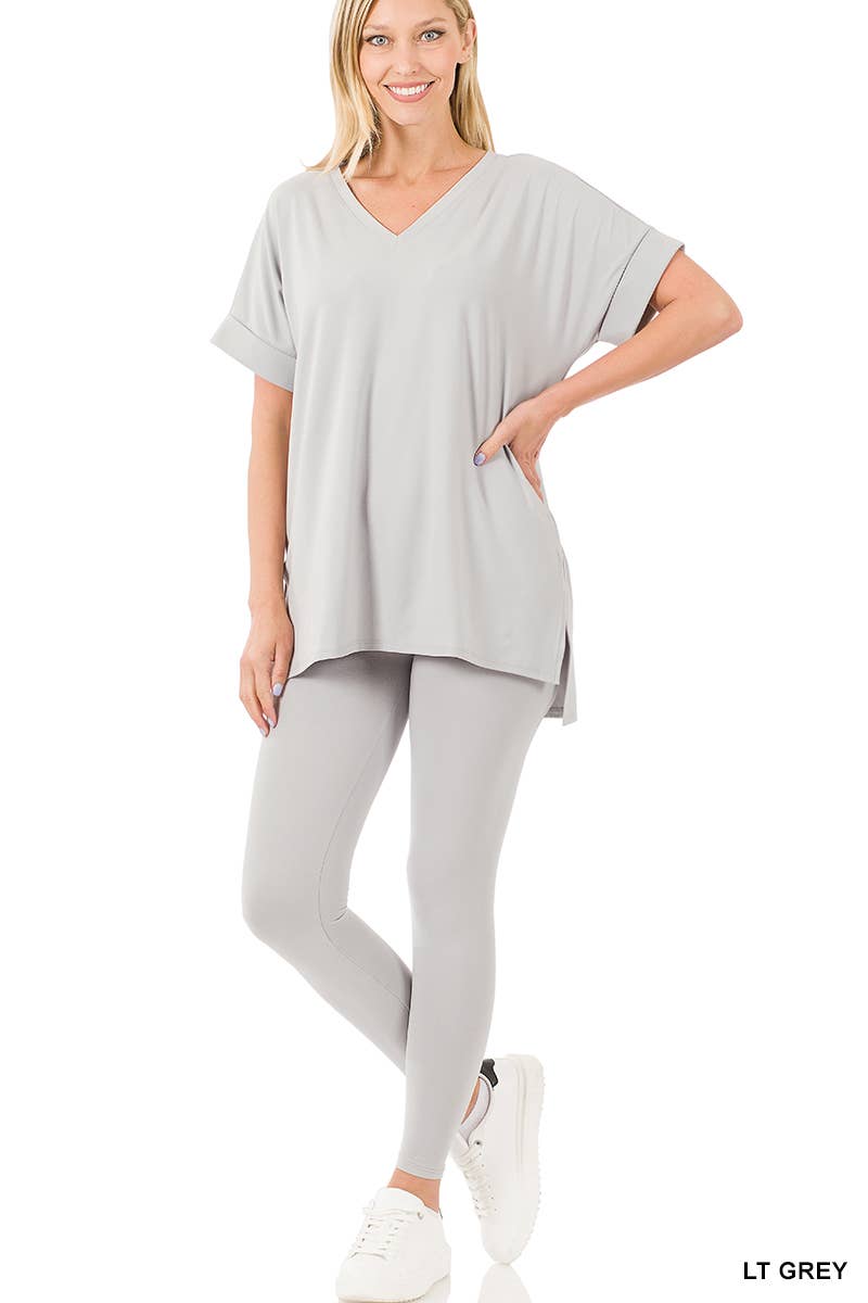 ". Microfiber Tunic & Leggings 2pc Set: FOREST-159313 / XL
