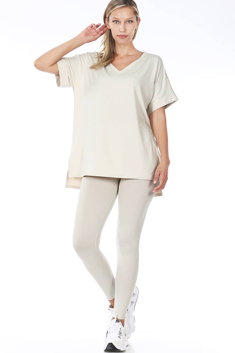 ". Microfiber Tunic & Leggings 2pc Set: FOREST-159313 / S