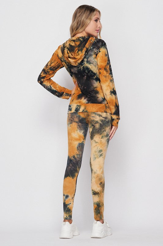 TYE DYE HOODIE 2- PIECE SET- 2 COLORS