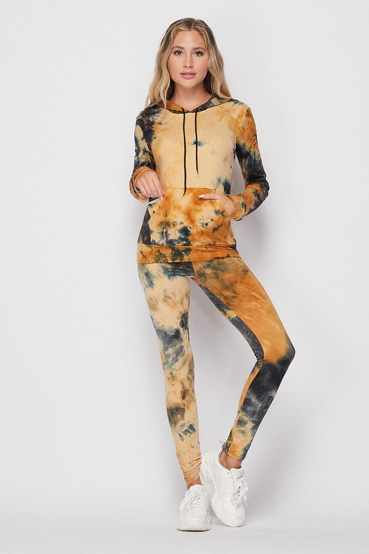 TYE DYE HOODIE 2- PIECE SET- 2 COLORS