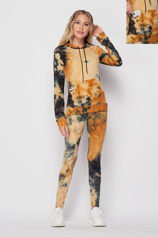 TYE DYE HOODIE 2- PIECE SET- 2 COLORS