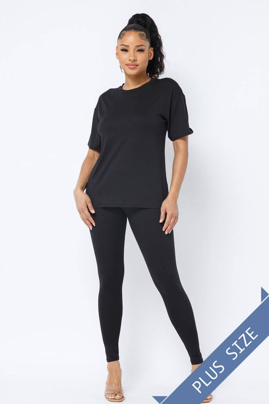 COMFORT QUEEN LEGGING SET- PLUS- 3 COLORS